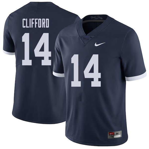 Men #14 Sean Clifford Penn State Nittany Lions College Throwback Football Jerseys Sale-Navy